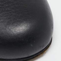 Gucci Black Leather Platform Ankle Boots Size 38