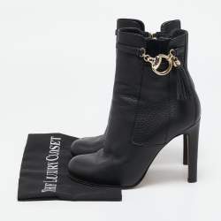 Gucci Black Leather Platform Ankle Boots Size 38