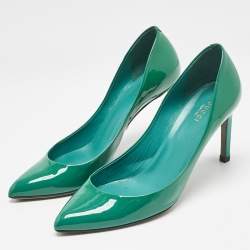 Gucci Green Patent Leather Pointed Toe Pumps Size 39