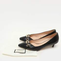 Gucci Black Leather Zumi Pumps Size 38