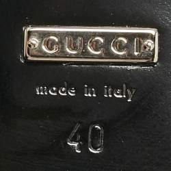 Gucci Black/White Brogue Leather Pointed Toe Oxfords Size 40