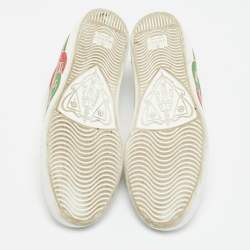 Gucci White Leather Interlocking G Ace Sneakers Size 37.5