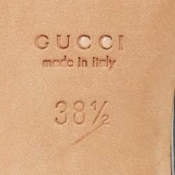 Pre Owned Gucci Black Patent Ankle Strap Sandals Size 38.5