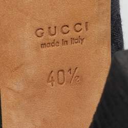 Gucci Grey/Black GG Canvas Interlocking Logo Round Toe Pumps Size 40.5