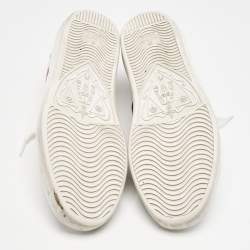 مملوكة مسبقًا Gucci White Leather Ace Heart Web Low Top Sneakers Size 37