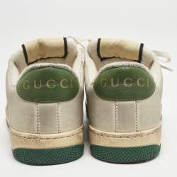 Gucci Beige Nubuck and GG Canvas CC Screener Sneakers Size 36.5