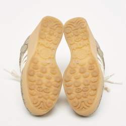 Gucci X Adidas Beige/Brown GG Supreme Canvas Gazelle Wedge Sneakers Size 34