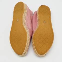Pre Owned Gucci Pink Guccissima Leather Espadrille Flats Size 39