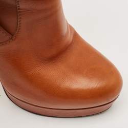 Gucci Brown Leather Wimbledon Ankle Length Boots Size 35.5