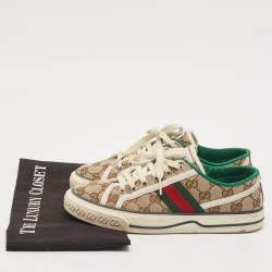 مملوكة مسبقًا Gucci Beige GG Canvas Tennis 1977 Sneakers Size 37