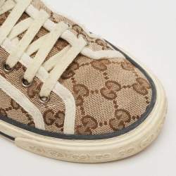 مملوكة مسبقًا Gucci Beige GG Canvas Tennis 1977 Sneakers Size 37