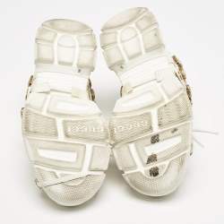 Gucci White Leather and Mesh Flashtrek Chunky Sneakers Size 36