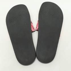 Gucci Multicolor GG Floral Canvas Flat Slides Size 38 