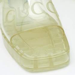 مملوكة مسبقًا Gucci Transparent Rubber Logo Slide Sandals Size 37