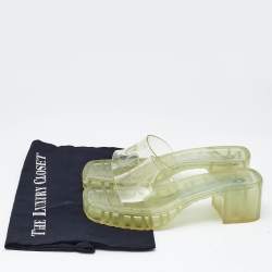 مملوكة مسبقًا Gucci Transparent Rubber Logo Slide Sandals Size 37