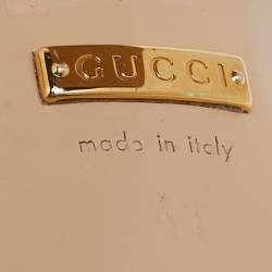 Gucci Cream Leather Web Bow Flower Block Heel Ankle Strap Sandals Size 41