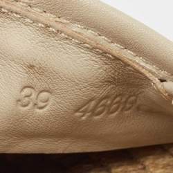 Gucci Grey/Cream GG Canvas And Leather Slip On Espadrille Flats Size 39