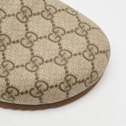Pre Owned Gucci Beige/Ebony GG Supreme Canvas Horsebit Slippers Size 41