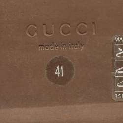 Pre Owned Gucci Beige/Ebony GG Supreme Canvas Horsebit Slippers Size 41