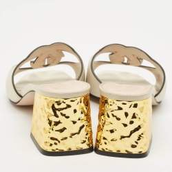 Gucci Cream Matelasse Leather GG Slide Sandals Size 40.5