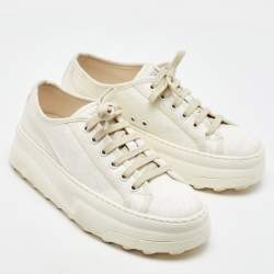 Pre Owned Gucci White GG Canvas Tennis 1977 Platform Sneakers Size 37
