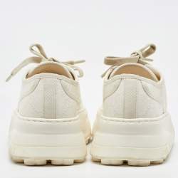 Pre Owned Gucci White GG Canvas Tennis 1977 Platform Sneakers Size 37