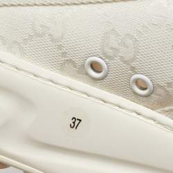 Pre Owned Gucci White GG Canvas Tennis 1977 Platform Sneakers Size 37