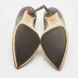 Gucci Multicolor Python Horsebit Pointed Toe Pumps Size 37.5