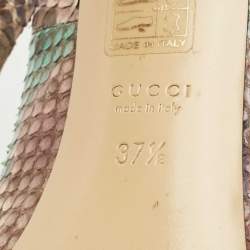 Gucci Multicolor Python Horsebit Pointed Toe Pumps Size 37.5