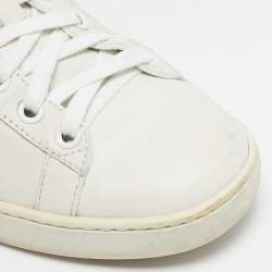 Gucci White Leather Web Detail Bee Embroidered Ace Low Top Sneakers Size 35.5