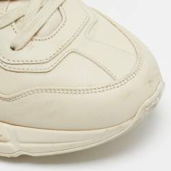 Gucci Cream Leather Logo Rhyton Sneakers Size 40