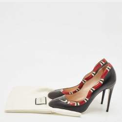 Gucci Black/Red Leather Kingsnake Pumps Size 40