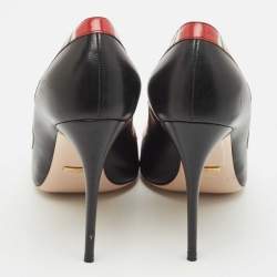 Gucci Black/Red Leather Kingsnake Pumps Size 40