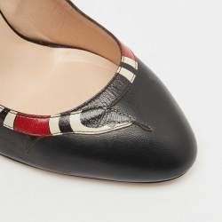 Gucci Black/Red Leather Kingsnake Pumps Size 40