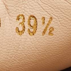 Pre Owned Gucci Beige/Black GG Canvas Double G Espadrille Flats Size 39.5