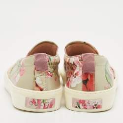 Gucci Pink Leather Blooms Slip On Sneakers Size 38