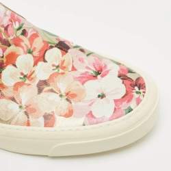 Gucci Pink Leather Blooms Slip On Sneakers Size 38