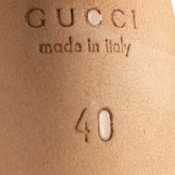 Gucci Gold Leather Platform Ankle Strap Sandals Size 40