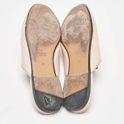 Gucci Pink Leather Princetown Mules Size 38