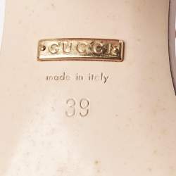 مملوكة مسبقًا Gucci Light Pink Leather GG Marmont Block Heel Ankle Strap Sandals Size 39