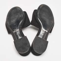 Pre Owned Gucci Black Suede Maxime Crystal Embellished Slide Sandals Size 37.5