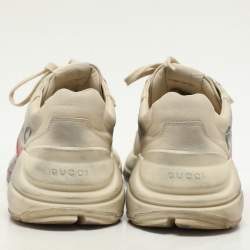 Gucci Off White Leather Rhyton Sneakers Size 41.5