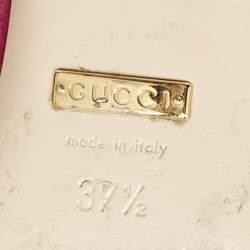 Gucci Pink Velvet Sylvie Bow Mules Size 37.5