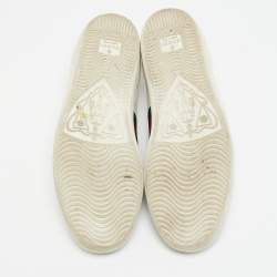 مملوكة مسبقًا Gucci White Leather Bee Embroidered Ace Sneakers Size 39