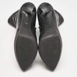 Gucci Black Leather Zipped Ankle Length Boots Size 36.5