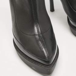 Gucci Black Leather Zipped Ankle Length Boots Size 36.5