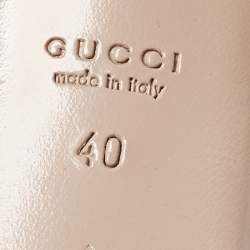 Gucci Purple Eel Leather Block Heel Slingback Pumps Size 40