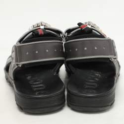 Gucci Multicolor Fabric And Leather Crystal Tinsel Sports Sandals Size 37