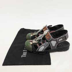 Gucci Multicolor Fabric And Leather Crystal Tinsel Sports Sandals Size 37