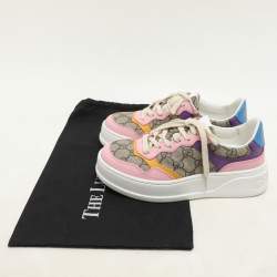 Gucci Multicolor GG Supreme Canvas and Leather Low Top Sneakers Size 36.5